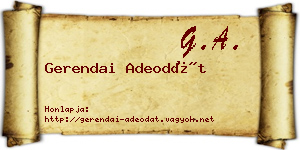 Gerendai Adeodát névjegykártya